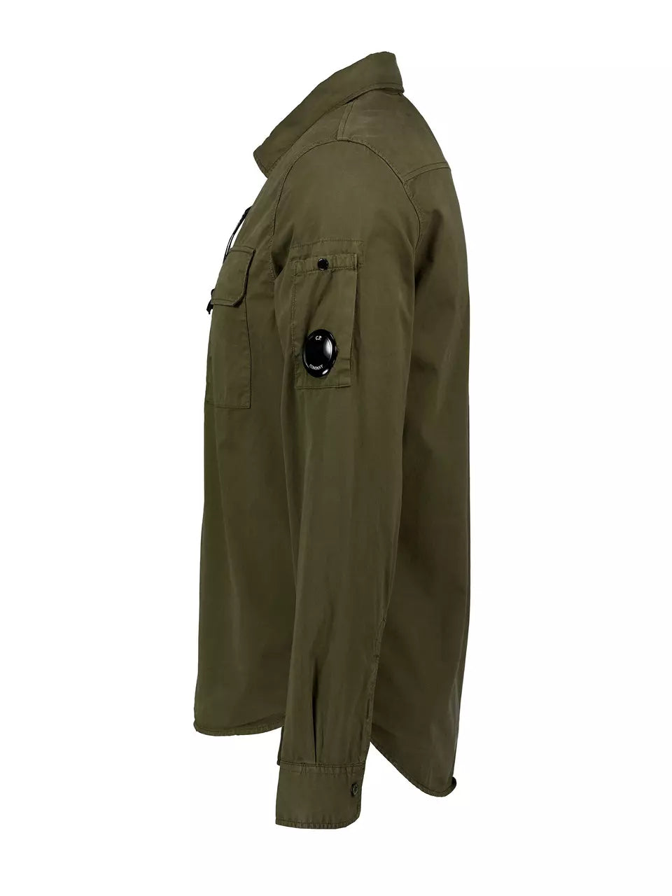 Cp Company Gabardine Zip Overshirt In Ivy Green