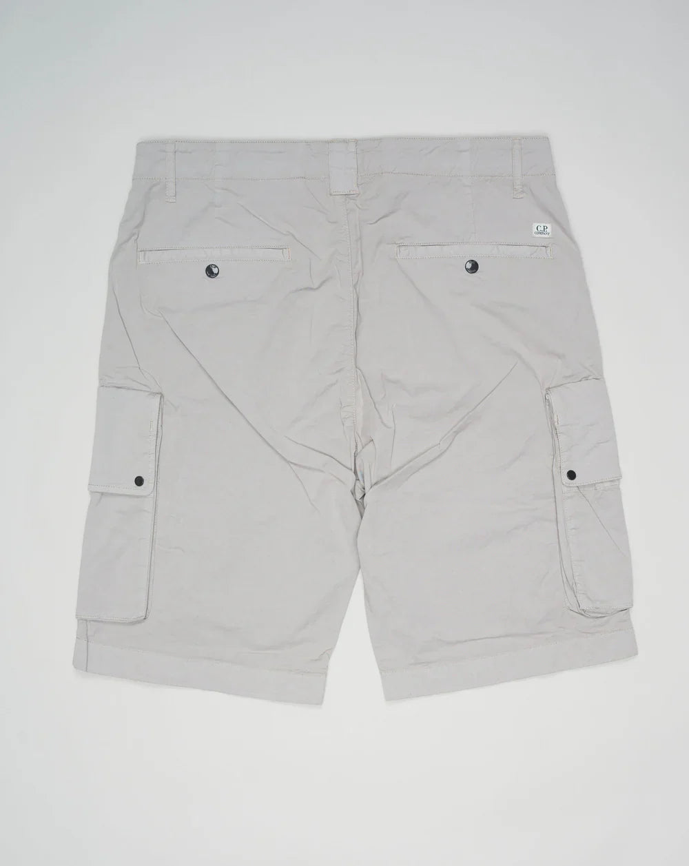 Cp Company Lens Twill Stretch Cargo Shorts in Drizzle Grey