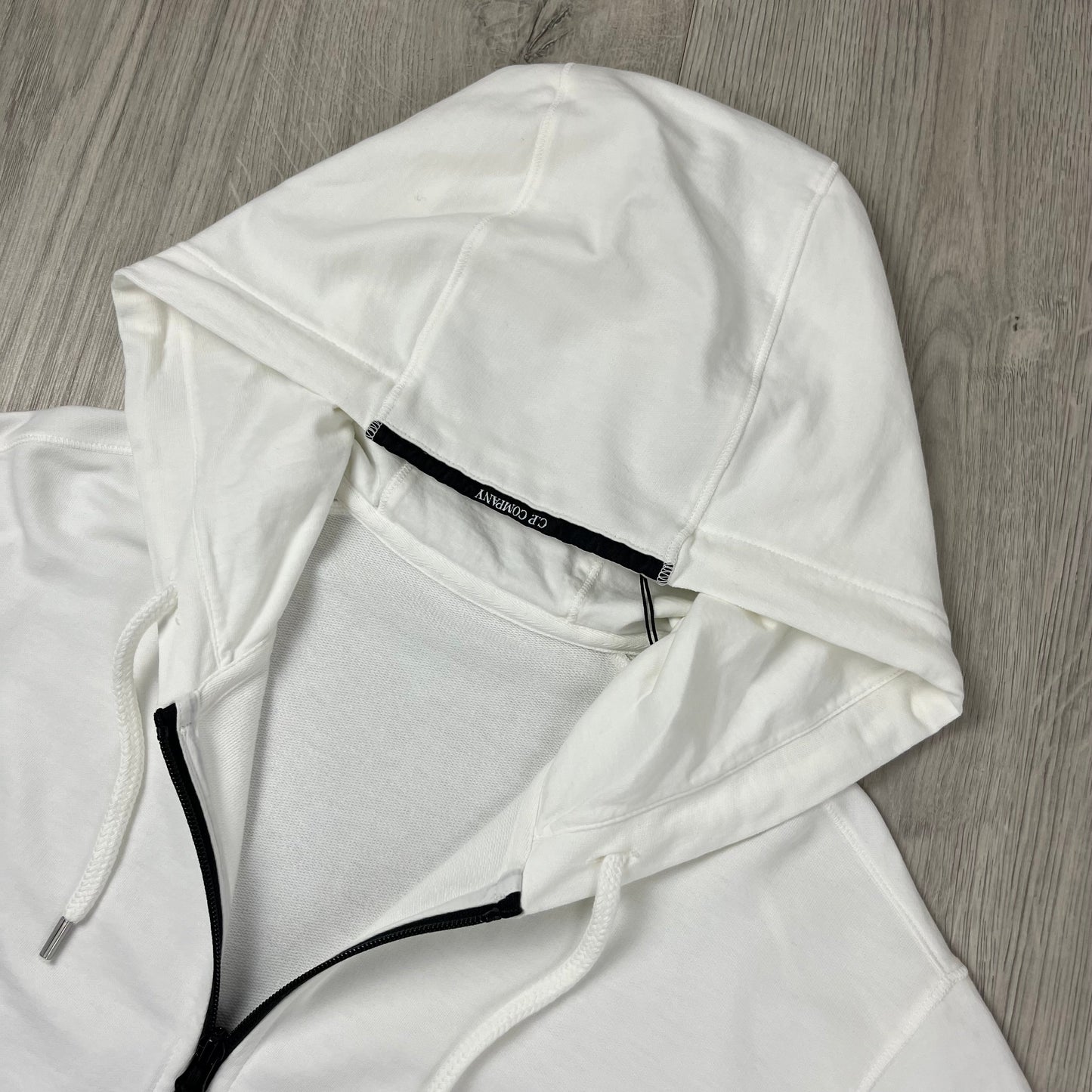 CP Company Light Fleece Zip Hoodie - White