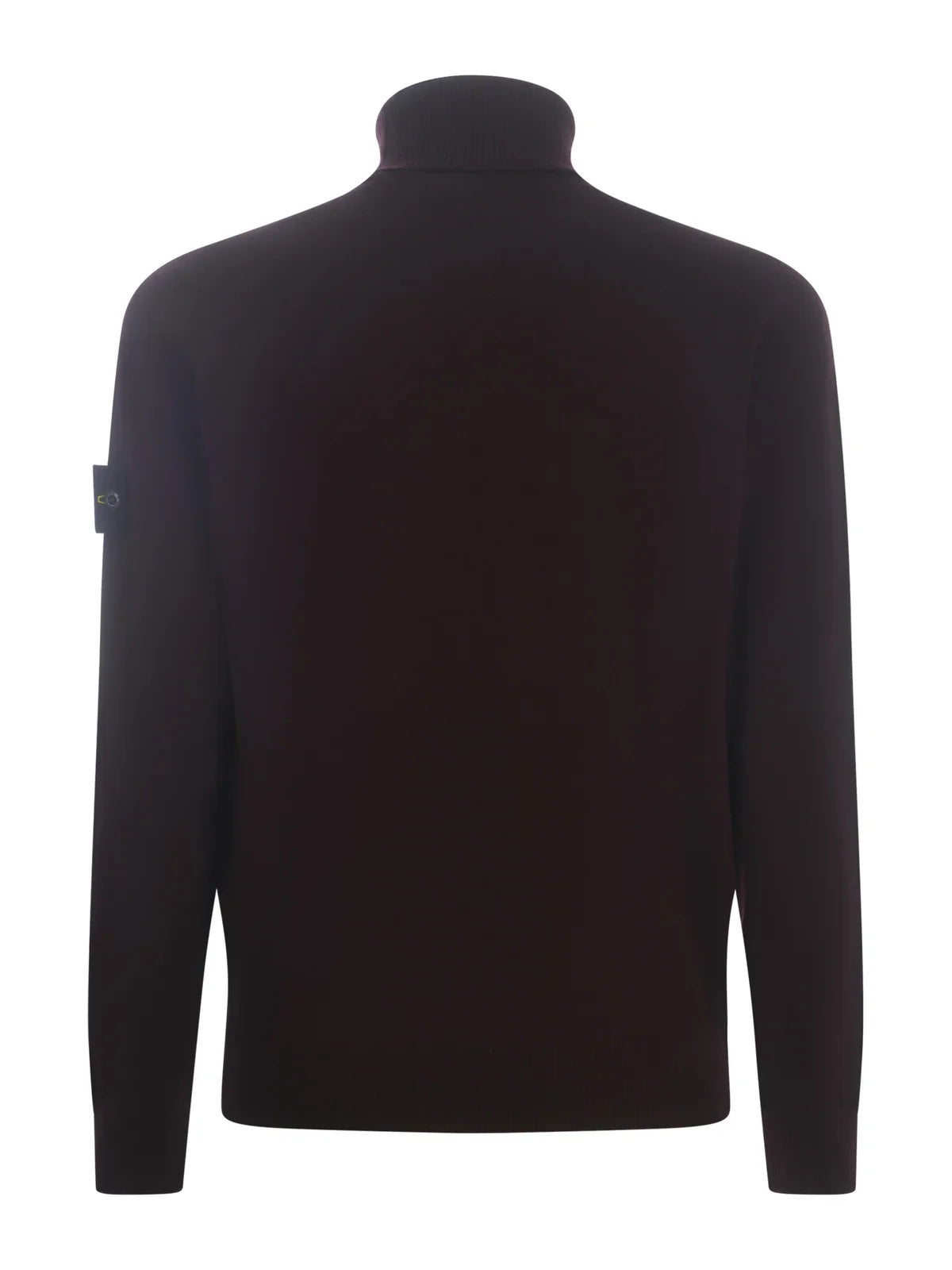 Stone Island Roll Neck Knit Sweatshirt in Burgundy