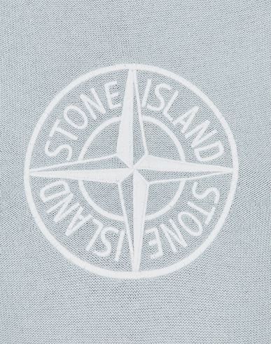 Stone Island Roll Trim Embroidered Logo Sweatshirt in Baby Blue