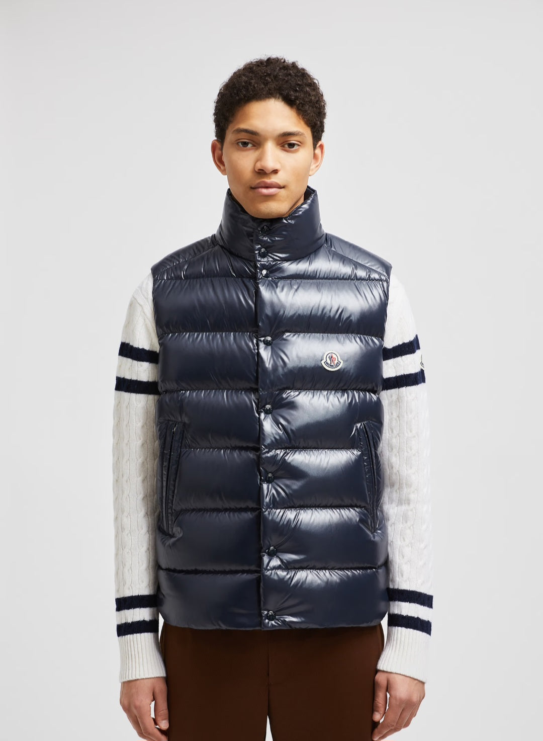 Moncler Tibb Down Gilet In Navy
