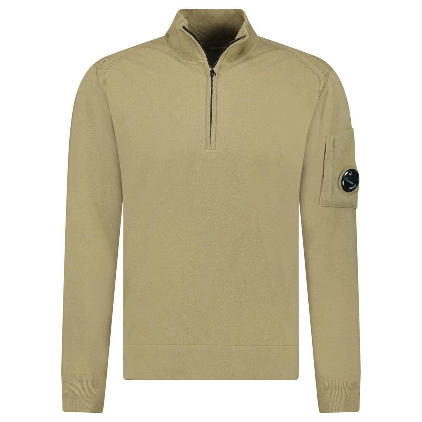 CP Company Collar 1/4 Zip Knitted Lens Fleece Sage Green
