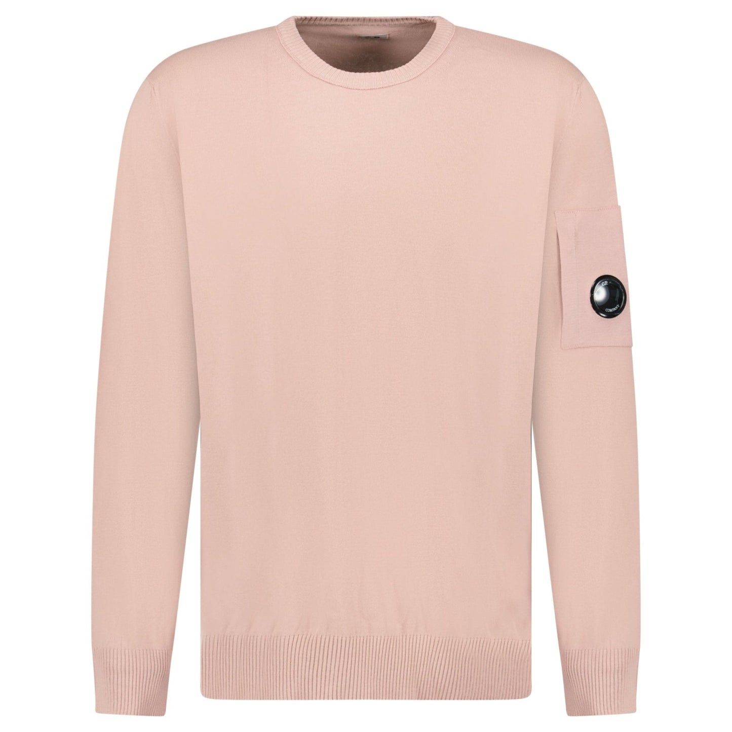 CP Company Cotton Crepe Crewneck Lens Knit in Misty Rose