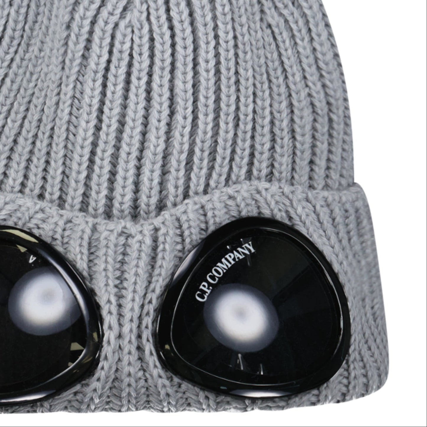 C.P. Company Extrafine Merino Wool Goggle Beanie in Grey