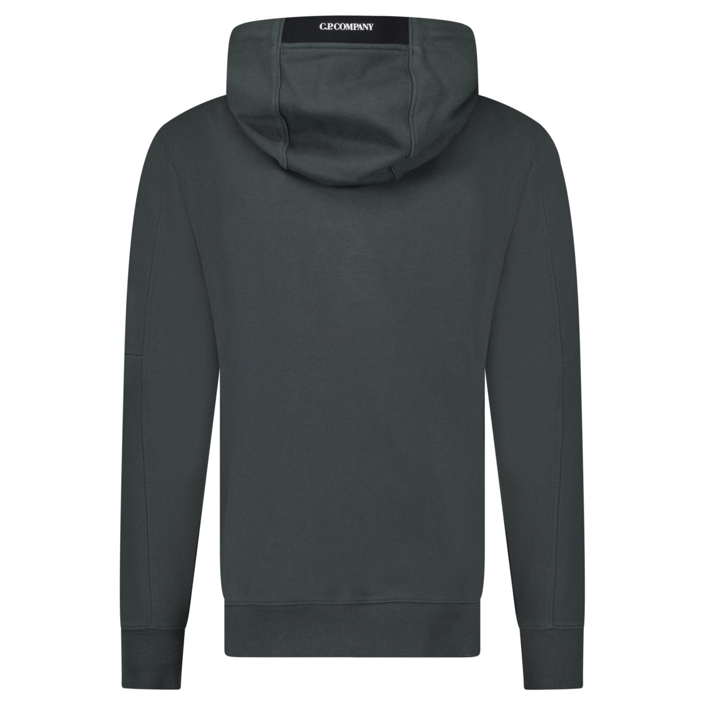 CP Company Lens Diagonal Raised Hooded Fleece Dark Shadow Grey