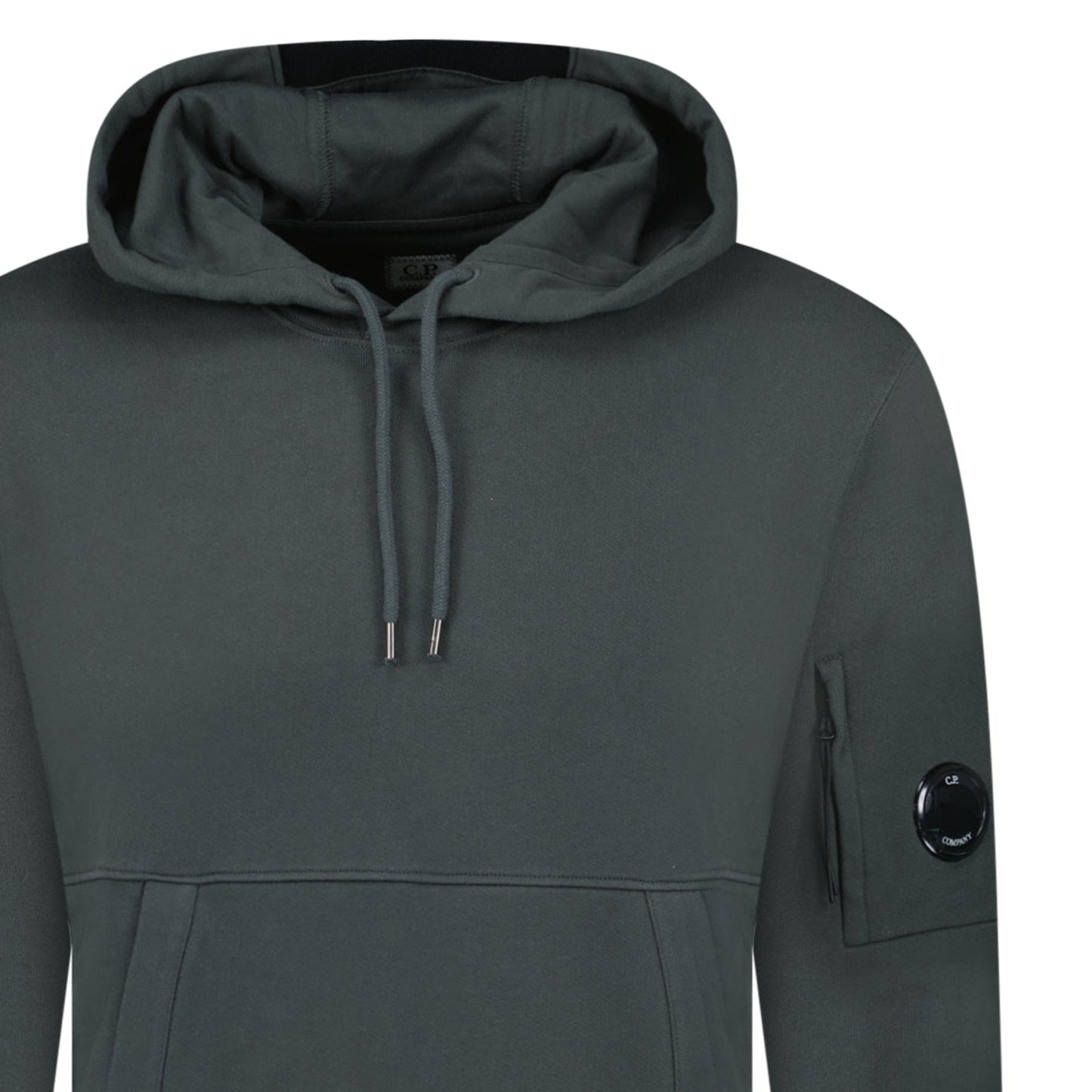 CP Company Lens Diagonal Raised Hooded Fleece Dark Shadow Grey