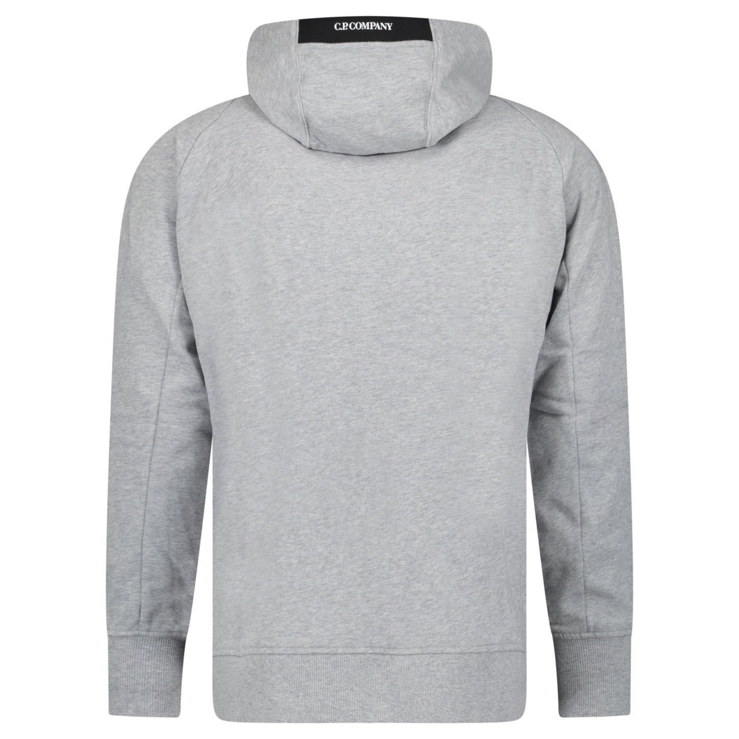 CP Company Diagonal Raised Fleece Full Zip Hooded Sweatshirt in Grey Melange