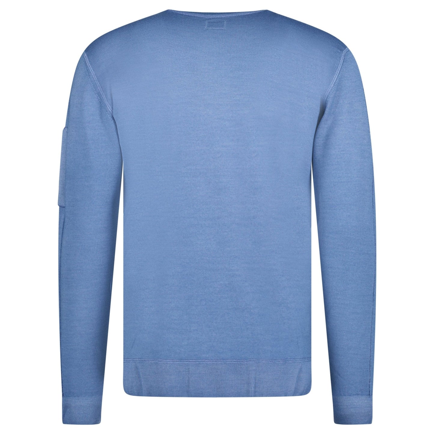 CP Company Dyed Merino Crew Neck Ribbed Knitted Jumper Flint Blue