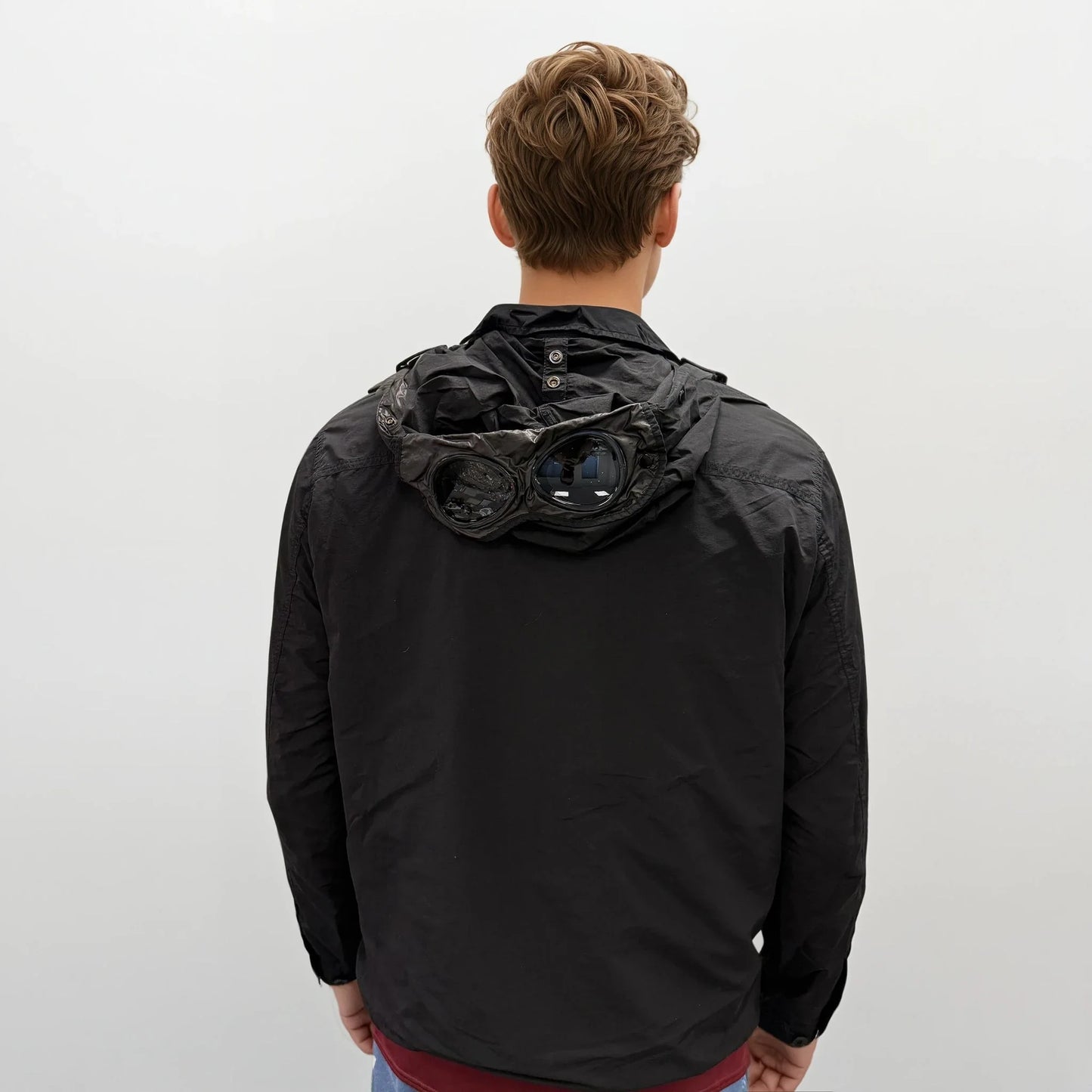 C.P. Company Flatt Nylon Black Goggle Over-shirt