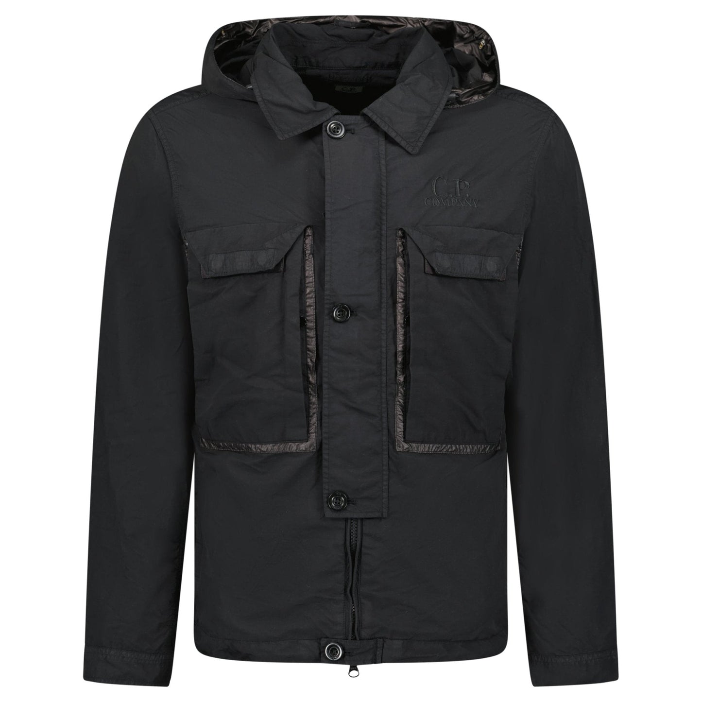 C.P. Company Flatt Nylon Black Goggle Over-shirt
