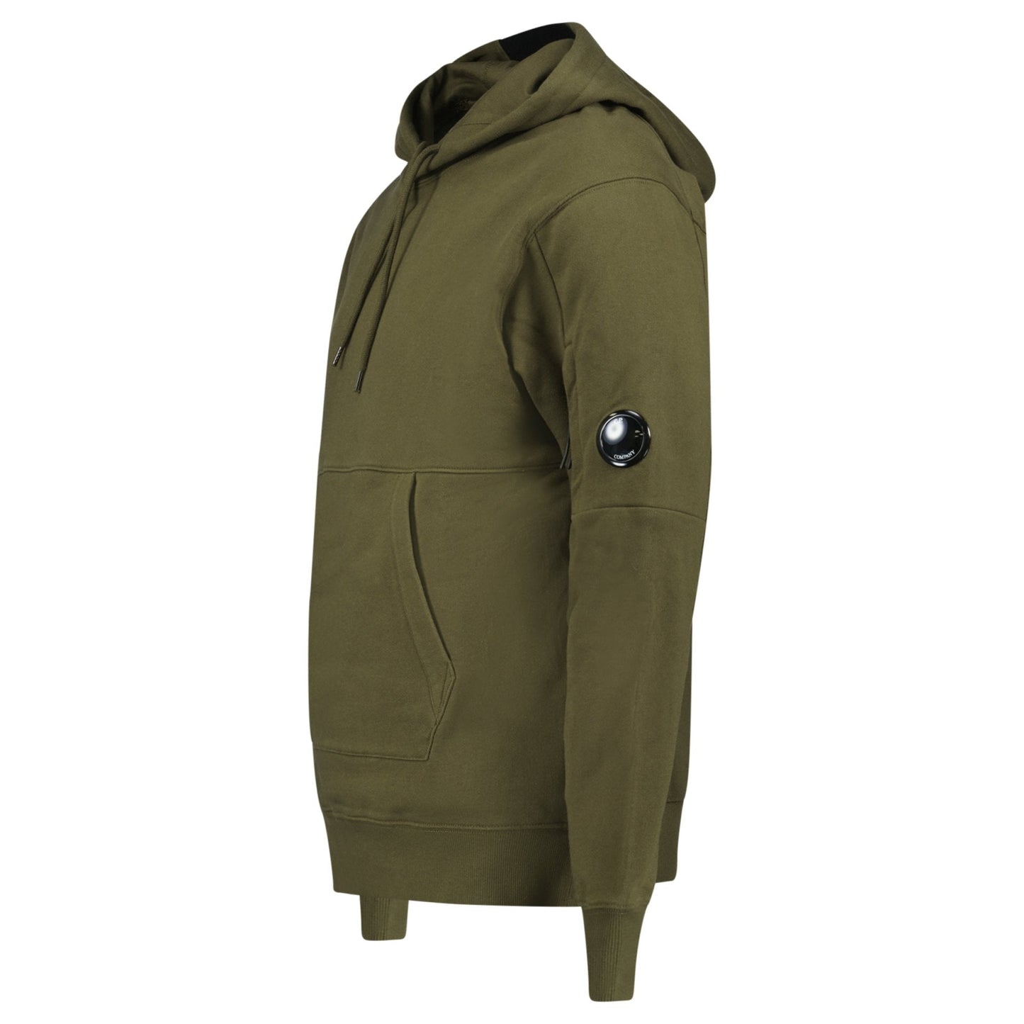 CP Company Lens Diagonal Raised Hooded Fleece Ivy Green
