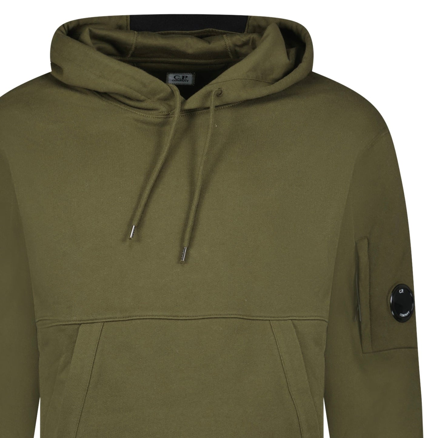 CP Company Lens Diagonal Raised Hooded Fleece Ivy Green