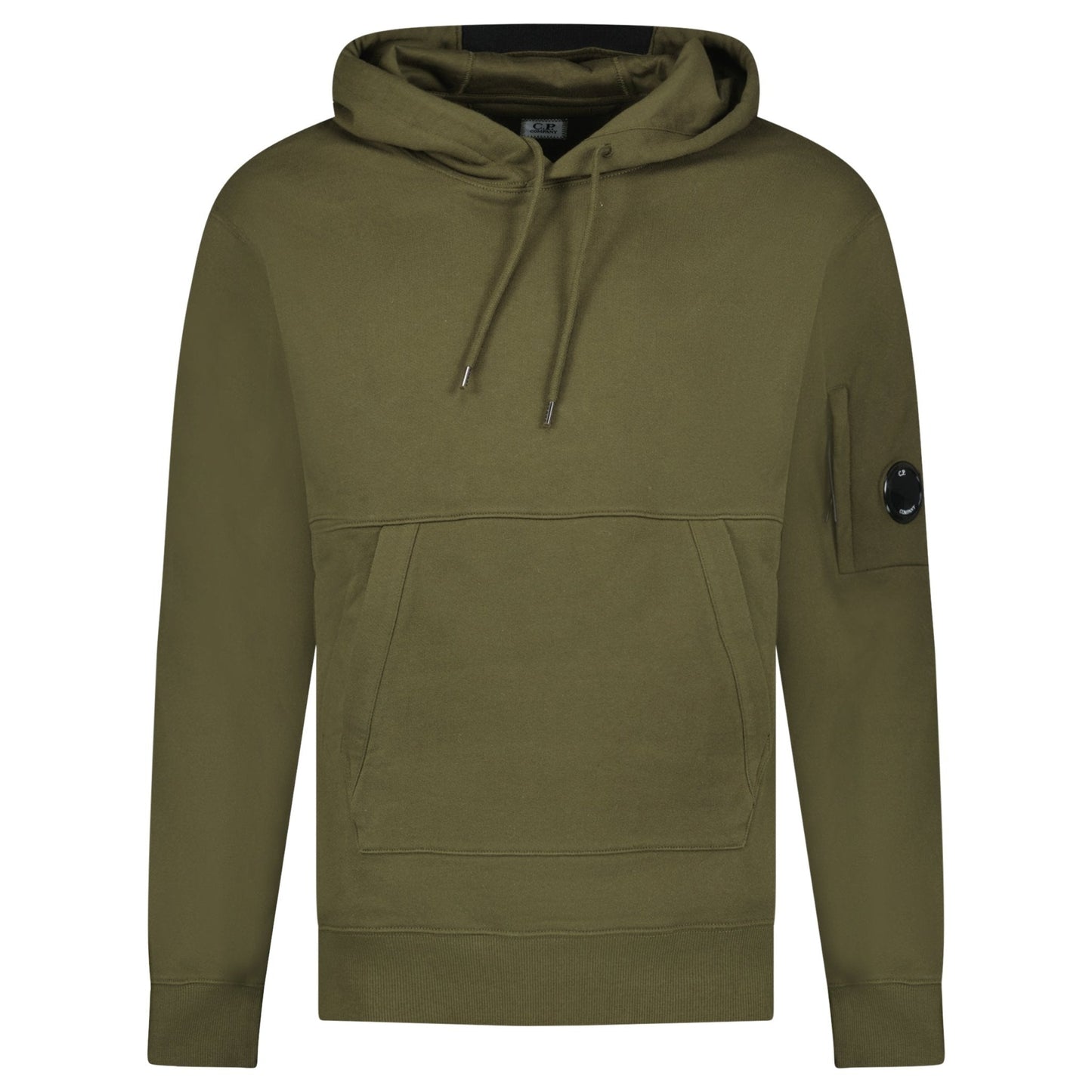 CP Company Lens Diagonal Raised Hooded Fleece Ivy Green