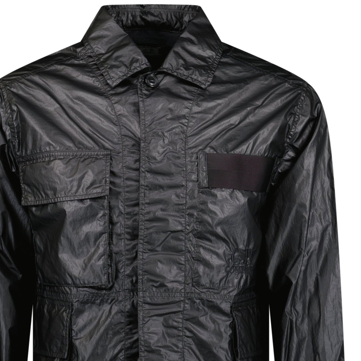 CP Company Lino Wax Black Overshirt Jacket