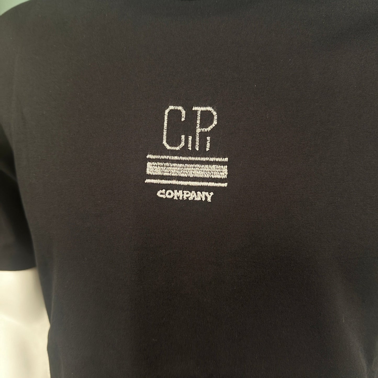 CP Company Mercerized 30/2 Jersey Twisted Small Logo T-Shirt Black