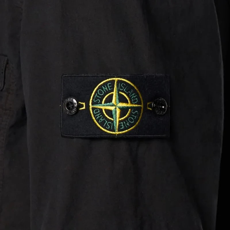 Stone Island Old Effect Short Sleeve Shirt In Black