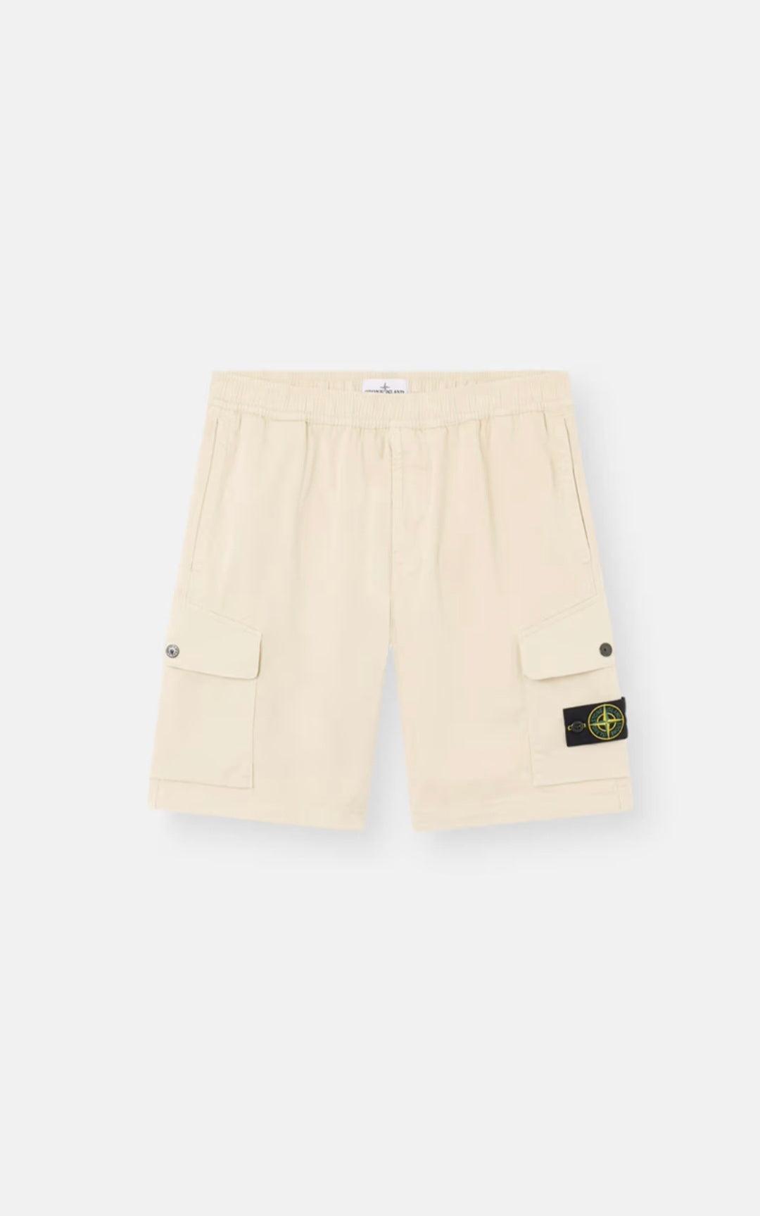 Stone Island L100l03 Regular Fit Stretch Satin Cargo Shorts In Sand
