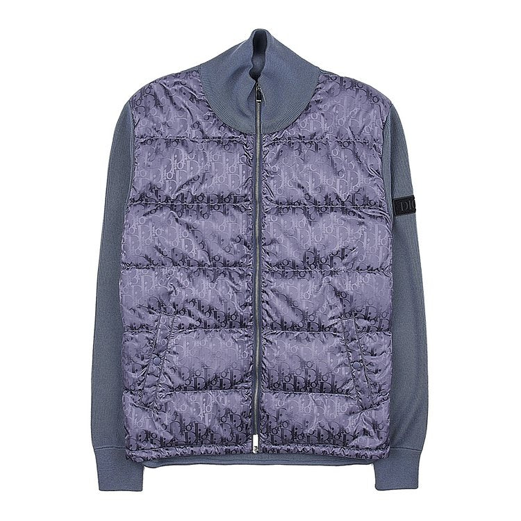 Dior Oblique Knitted Cardigan In Grey
