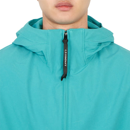 Cp Company Lens Soft Shell Jacket In Tile Blue