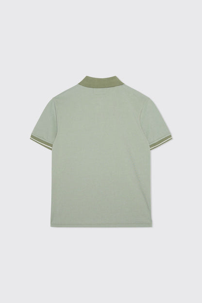 Cp Company Tacting Piquet Logo Polo Shirt In Bronze Green