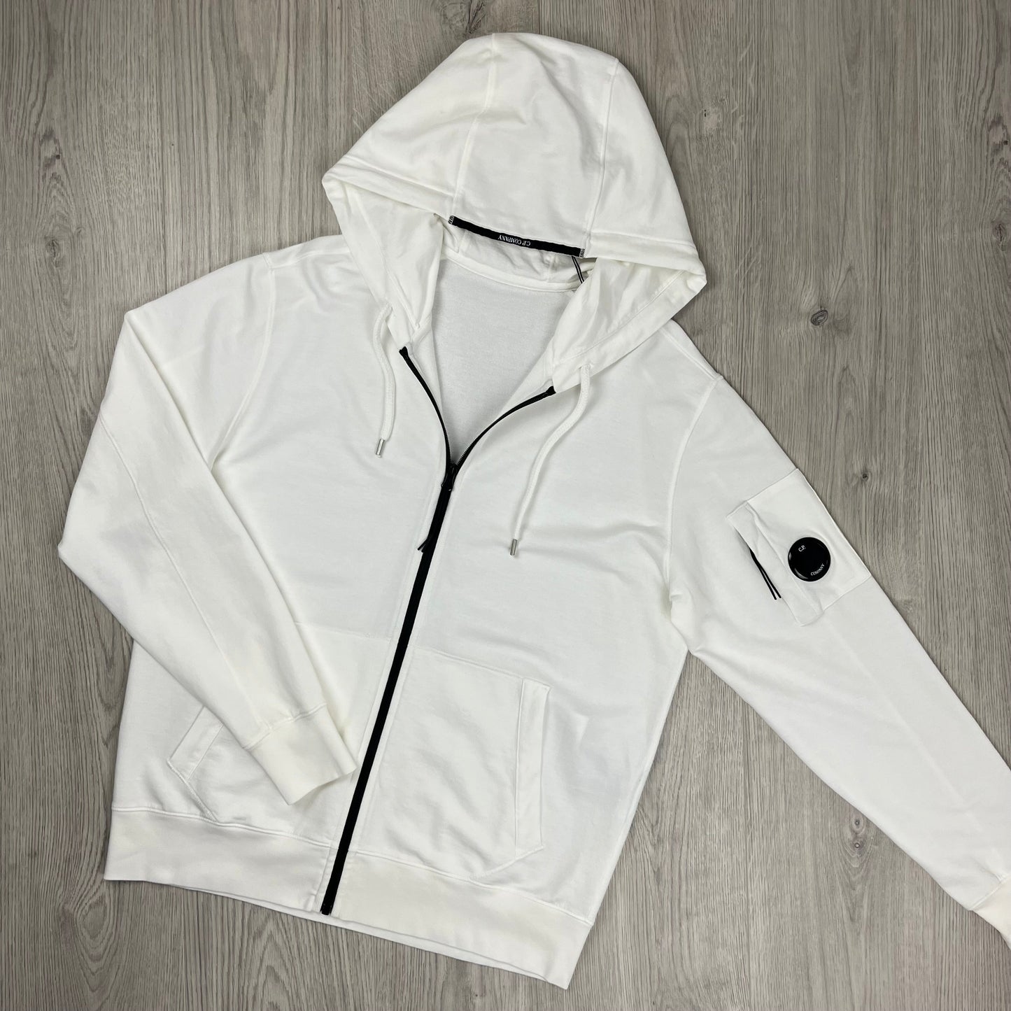 CP Company Light Fleece Zip Hoodie - White