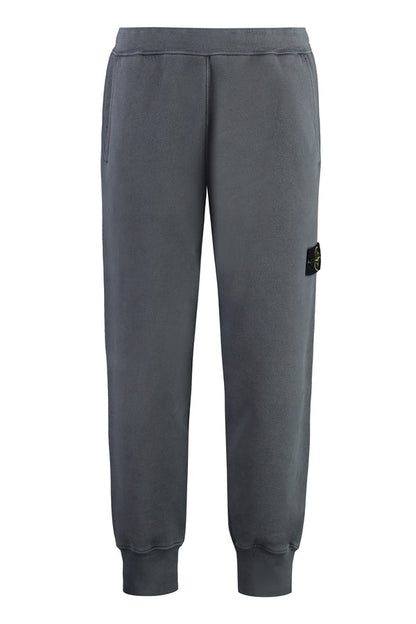 Stone Island Brushed Organic Cotton Fleece Joggers In Lead Grey
