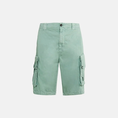 Cp Company Lens Twill Stretch Cargo Shorts in Green Bay