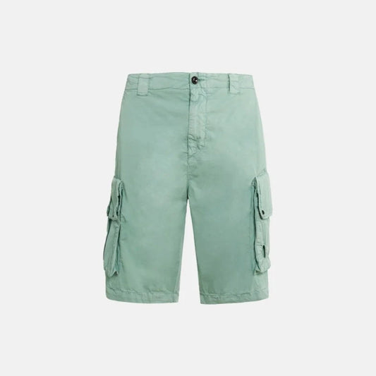 Cp Company Lens Twill Stretch Cargo Shorts in Green Bay