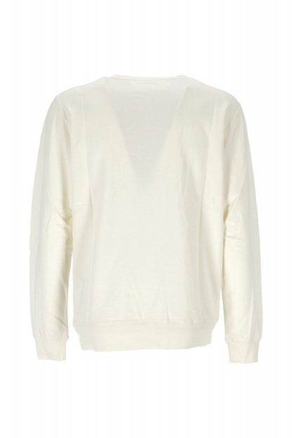 Cp Company Light Fleece Embroidered Big Logo Sweatshirt in White