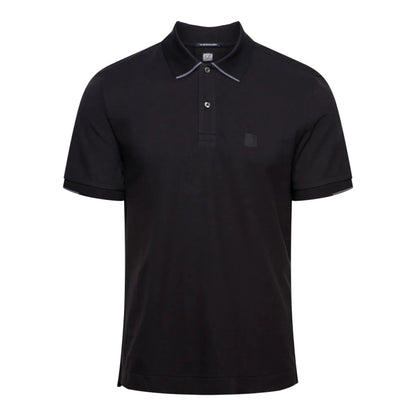 Cp Company Metropolis Series Striped Polo Shirt In Black