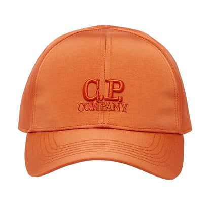 Cp Company Chrome-R Embroidered Logo Cap In Harvest Pumpkin
