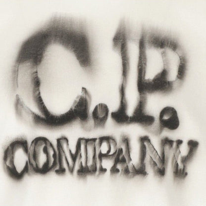 Cp Company Blurry Logo T-Shirt in White