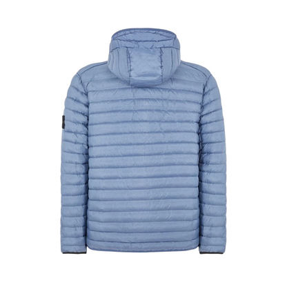 Stone Island Hooded Lightweight Down Jacket In Avio Blue