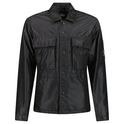 CP Company 50 Fili Tr-P Buttoned Kan D Panel Coach Jacket Black