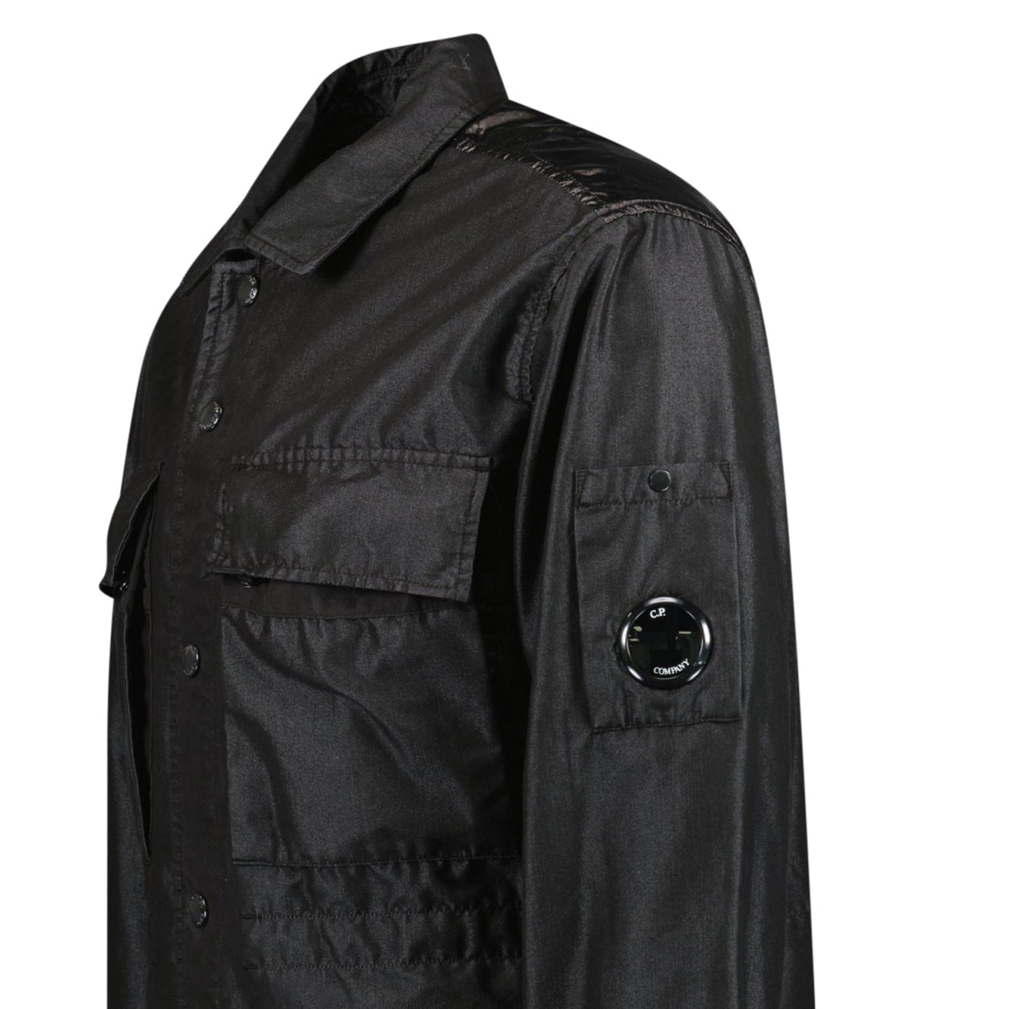 CP Company 50 Fili Tr-P Buttoned Kan D Panel Coach Jacket Black