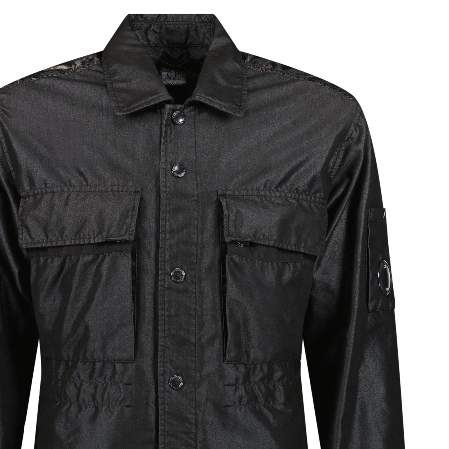 CP Company 50 Fili Tr-P Buttoned Kan D Panel Coach Jacket Black