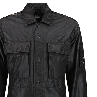 CP Company 50 Fili Tr-P Buttoned Kan D Panel Coach Jacket Black