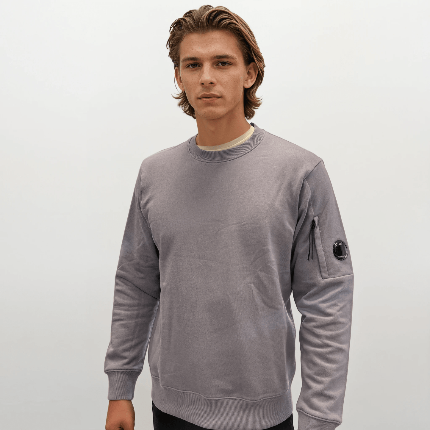 CP Company Arm Lens Diagonal Sweatshirt Lavender Violet