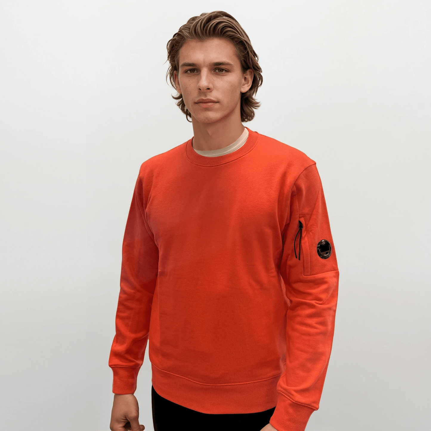 CP Company Arm Lens Diagonal Sweatshirt Poinciana Red