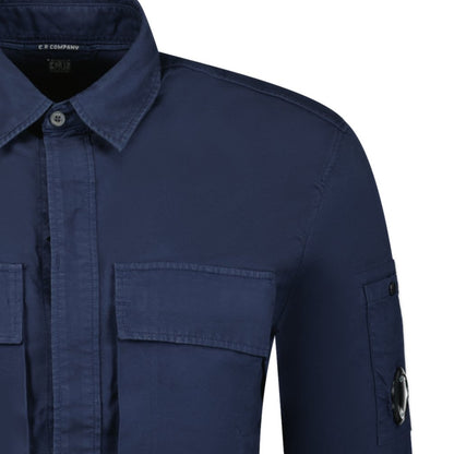 CP Company 'Broken Batavia' Zip Overshirt Navy