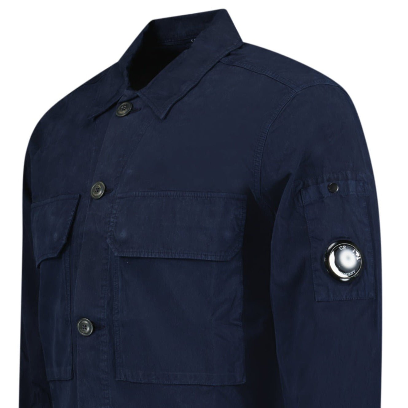 CP Company Button Up Lens Overshirt Navy