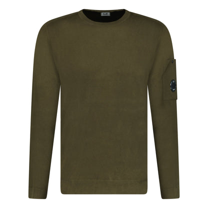 CP Company Cotton Arm Lens Knit Sweatshirt Khaki