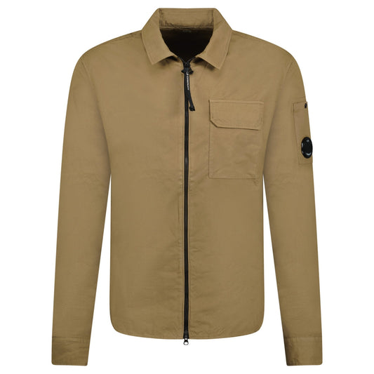 CP Company Cotton Lens Overshirt Jacket Brown