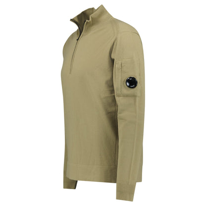CP Company Collar 1/4 Zip Knitted Lens Fleece Sage Green