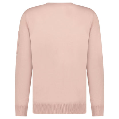CP Company Cotton Crepe Crewneck Lens Knit in Misty Rose