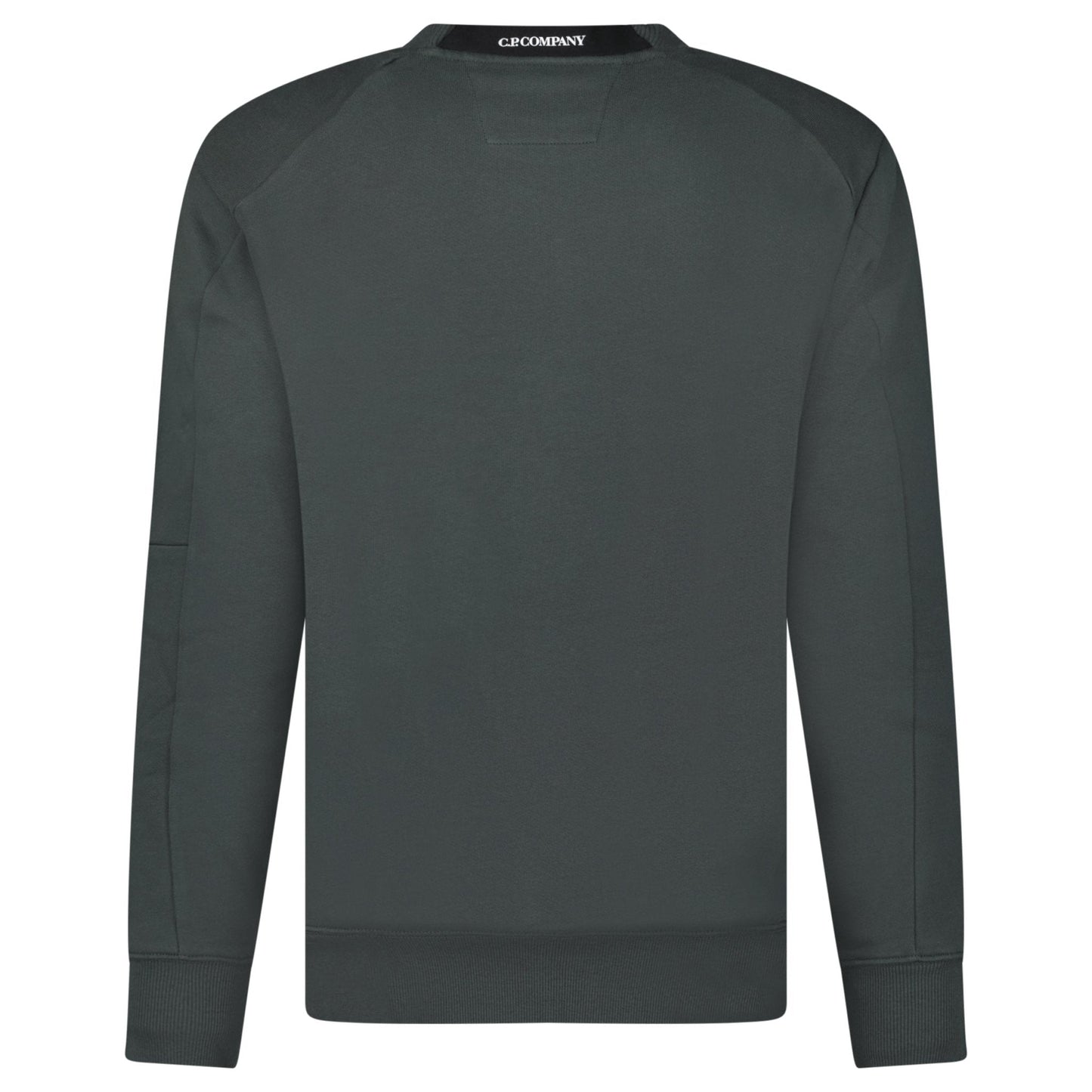 CP Company Diagonal Raised Fleece Crewneck Lens Sweatshirt Dark Shadow Grey