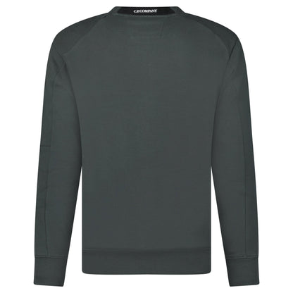 CP Company Diagonal Raised Fleece Crewneck Lens Sweatshirt Dark Shadow Grey