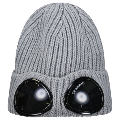 C.P. Company Extrafine Merino Wool Goggle Beanie in Grey