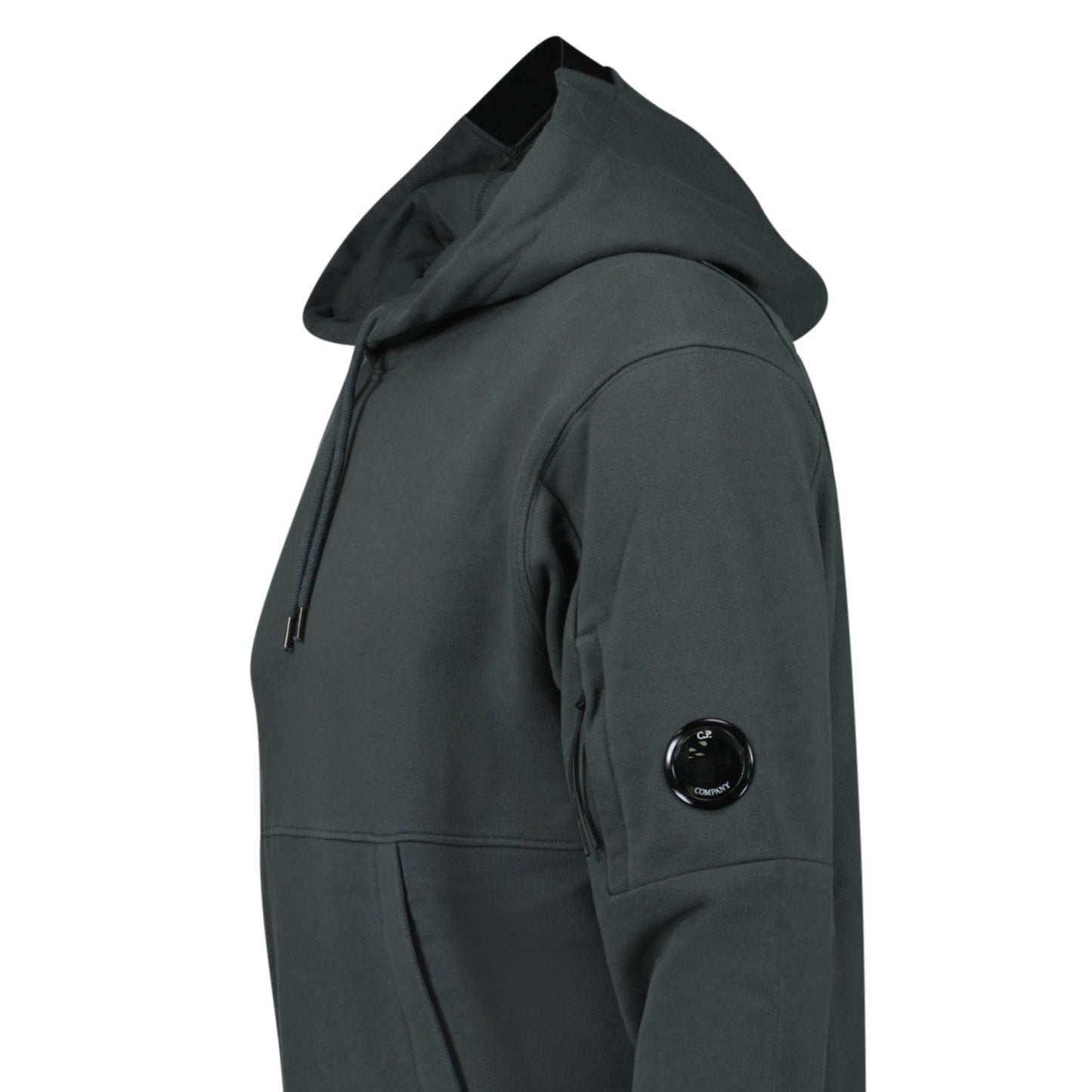 CP Company Lens Diagonal Raised Hooded Fleece Dark Shadow Grey
